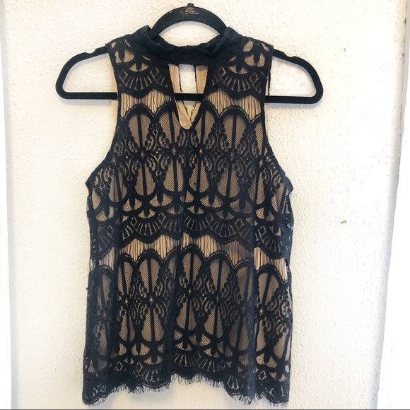 love, Fire Tops - NWT Love, Fire Lace Keyhole Cutout Top